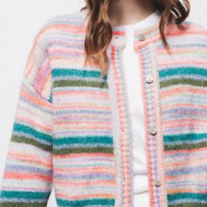 Alternative view of Elegantes Damen Lanidor Strickjacke Gestreift Multicolor Oversized