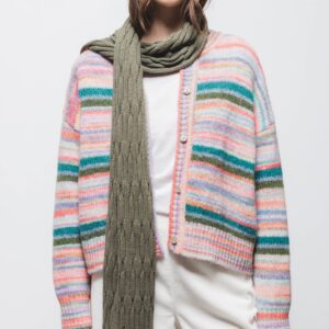 Elegantes Damen Lanidor Strickjacke Gestreift Multicolor Oversized