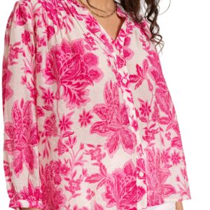 Alternative view of Elegantes Damen Choklate Paris Saint Tropez Bluse aus Viskose & Seide in Fuchsie